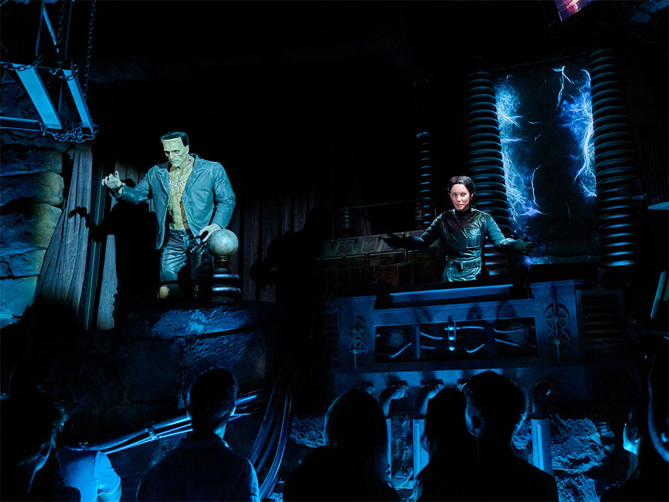 Monster encounter scene with dramatic lighting
