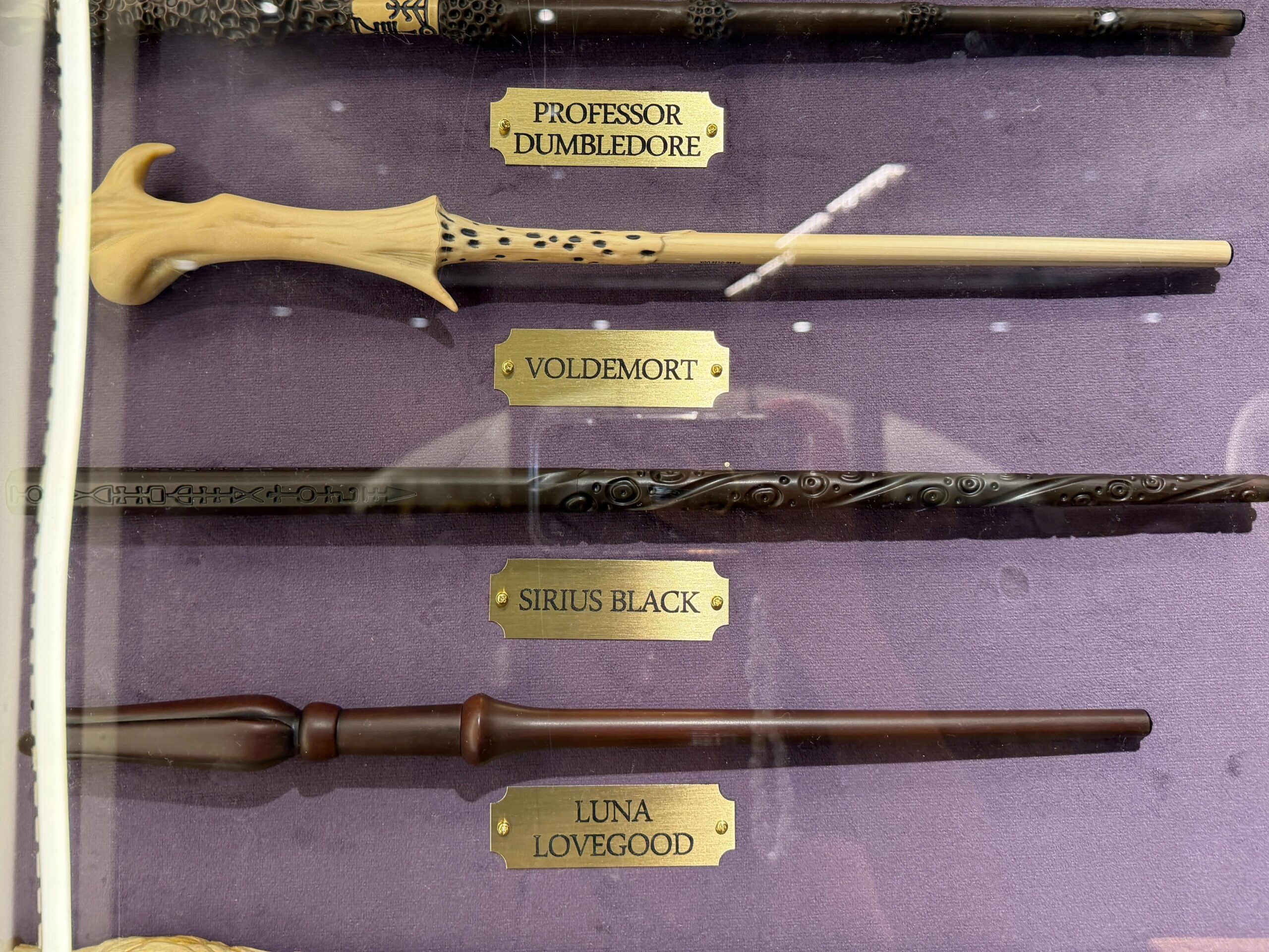 Three new interactive wands displayed at Universal Orlando's store