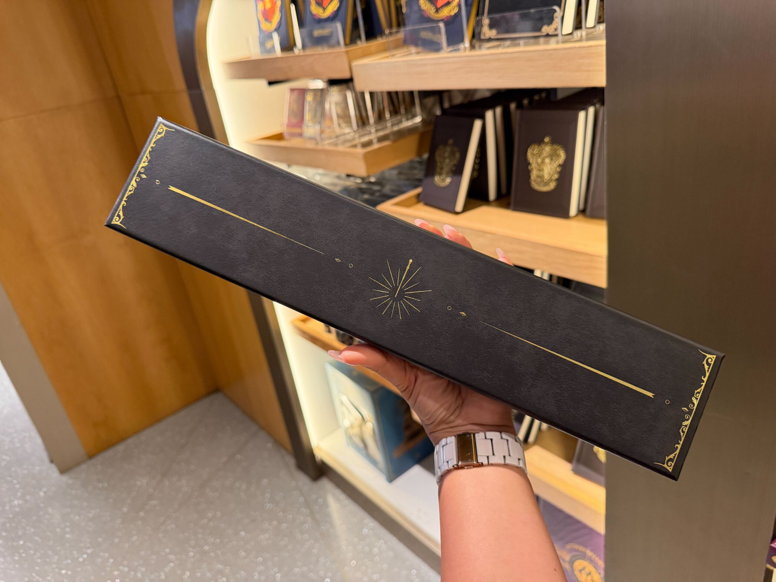 Display of Luna Lovegood's unique wand design reflecting her whimsical character